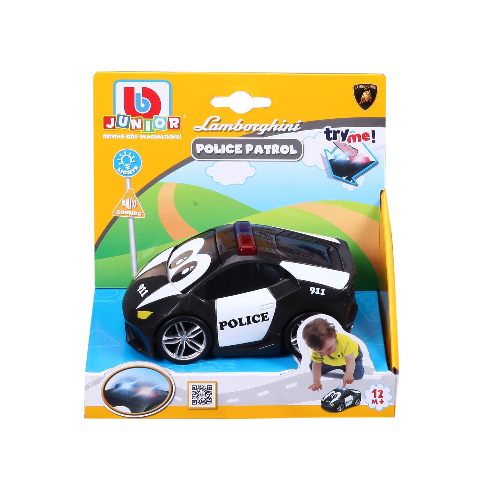 BB JUNIOR Lamborghini Huracán Pack Lumière et Son de Patrouille de Police