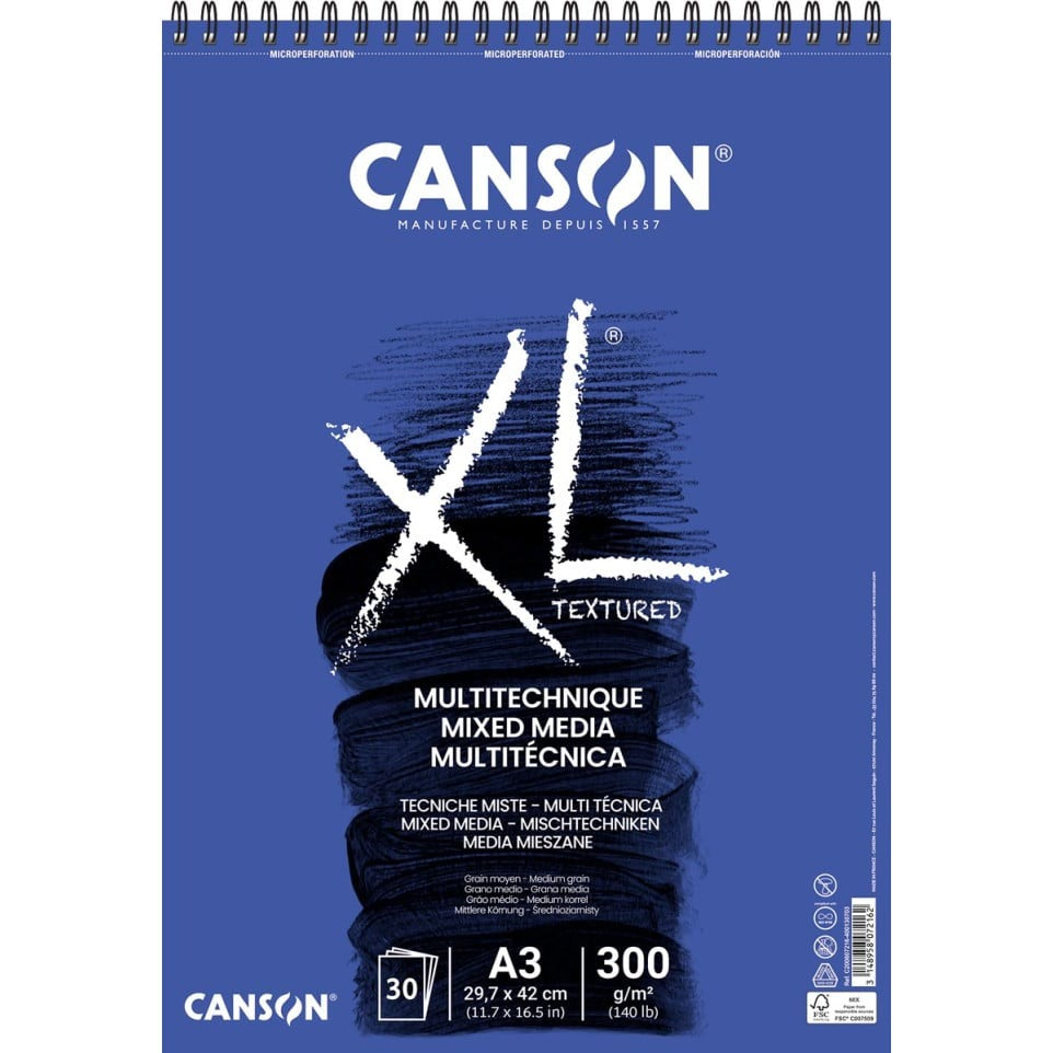 CANSON XL Mix Media Bloc de dessin 30 feuilles - A3