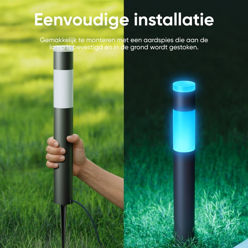 eufy E10 Lampes d’allée extérieures lot de 4 ampoules LED RGBWW connectées filaires, Étanchéité IP65, Pour jardin et terrasse, Contrôle Alexa et application