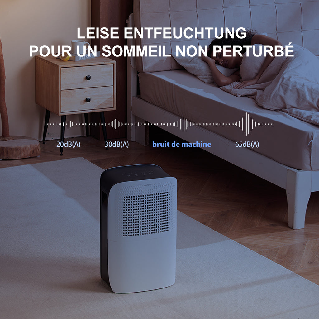 ELECCI Déshumidificateurs 16 L/j avec tuyau d’évacuation, réservoir d’eau de 3,1 L, 4 modes, réfrigérant R290, évacuation continue, dégivrage automatique, minuterie 24 h