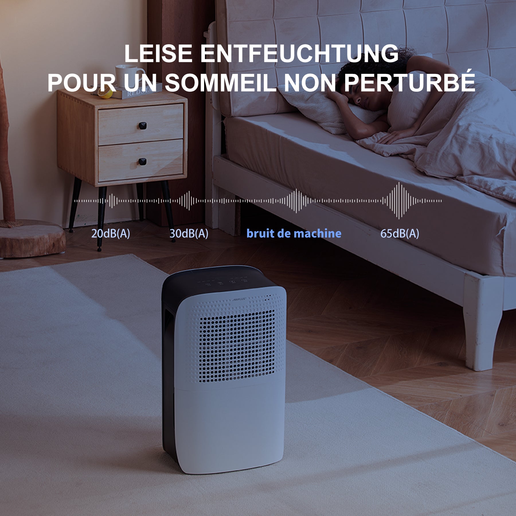 ELECCI Déshumidificateurs 16 L/j avec tuyau d’évacuation, réservoir d’eau de 3,1 L, 4 modes, réfrigérant R290, évacuation continue, dégivrage automatique, minuterie 24 h