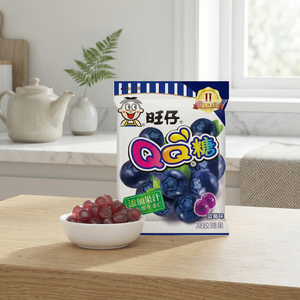 WANT WANT Bonbons gélifiés QQ (saveur myrtille) 70 g