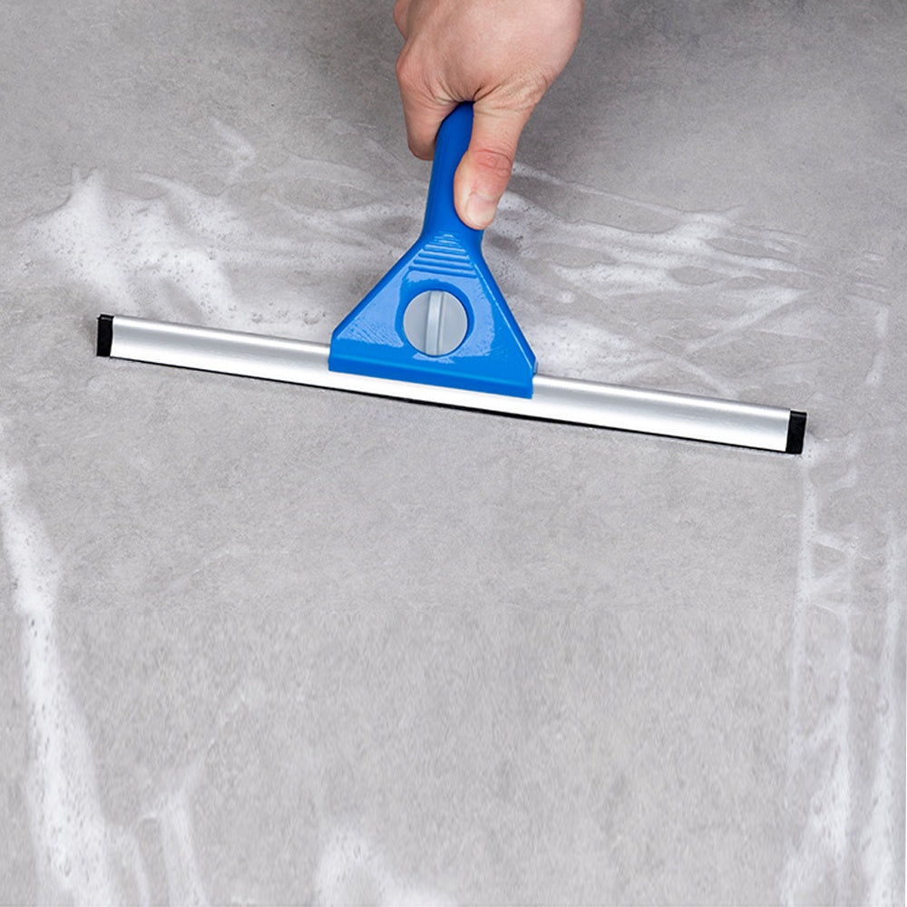 Essuie-glace commercial de 30 CM avec lame en alliage d'aluminium, manche en plastique bleu