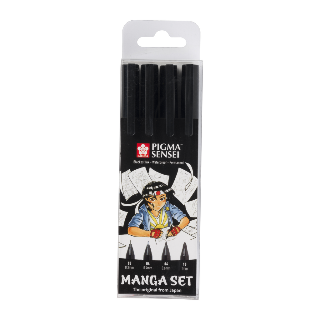Coffret Sakura Pigma Sensei Manga - 4 tailles - Noir