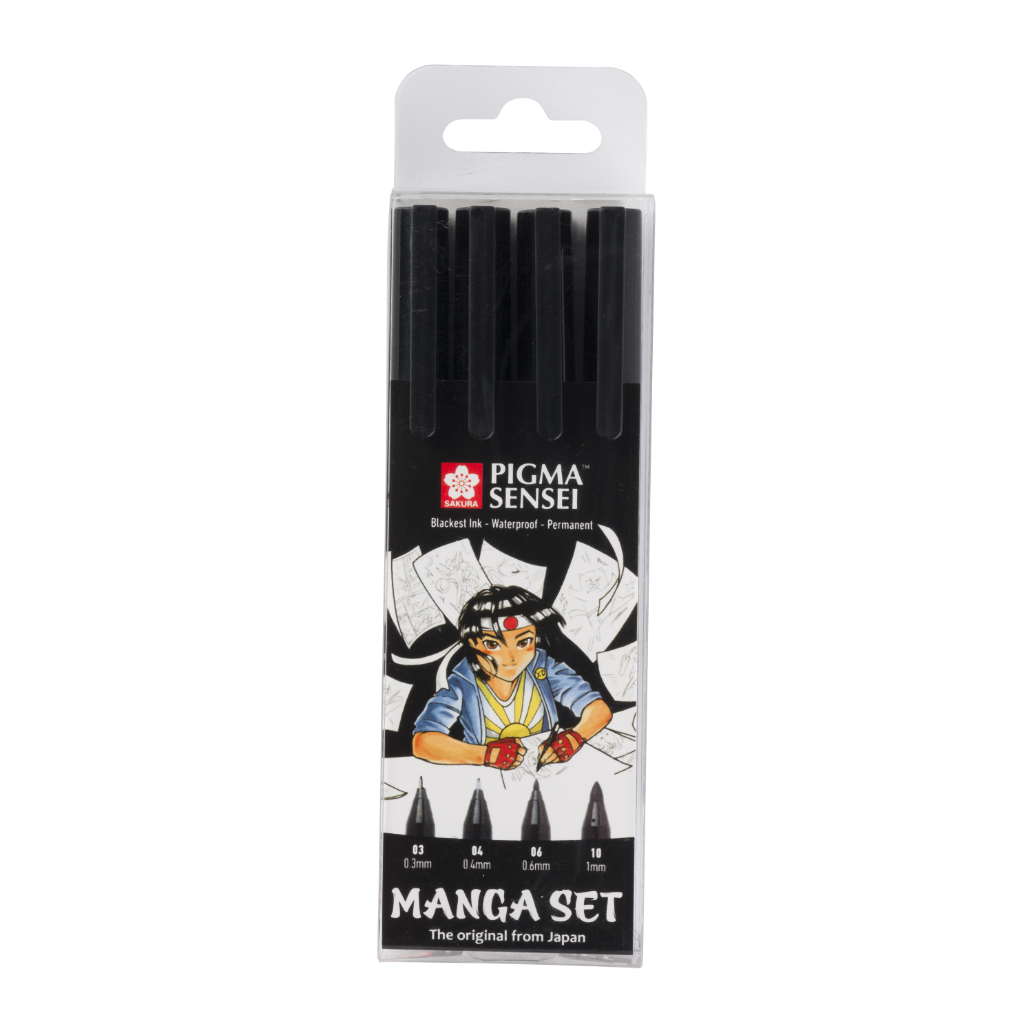 Coffret Sakura Pigma Sensei Manga - 4 tailles - Noir