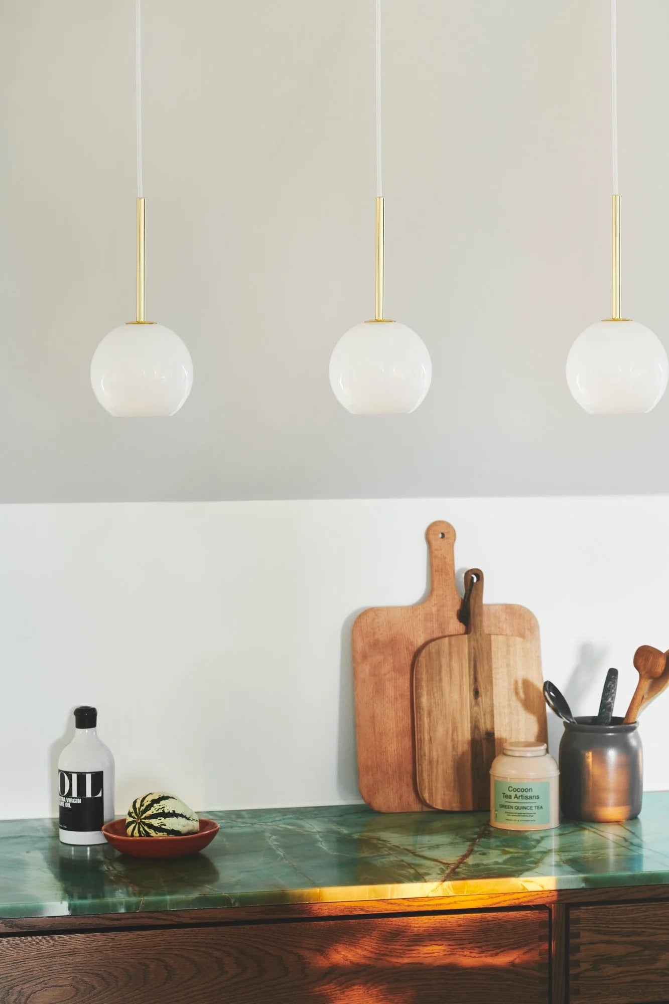 Suspension FRANCA 13 verre et métal laiton IP20 E14 - Nordlux, Intérieur