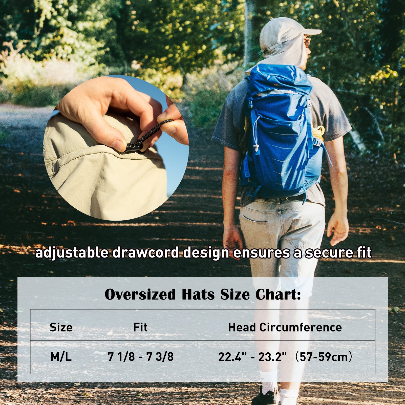 TOP-EX Casquette imperméable réglable avec protection solaire et saharienne, taille M/L - Vert militaire