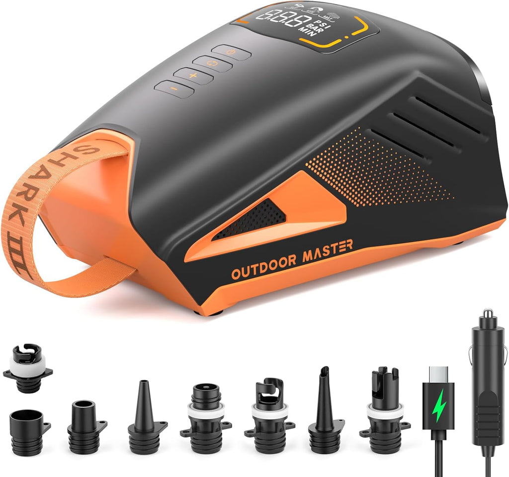 OutdoorMaster 20PSI Shark3 Pompe à air haute pression pour planches de paddle et bateaux gonflables