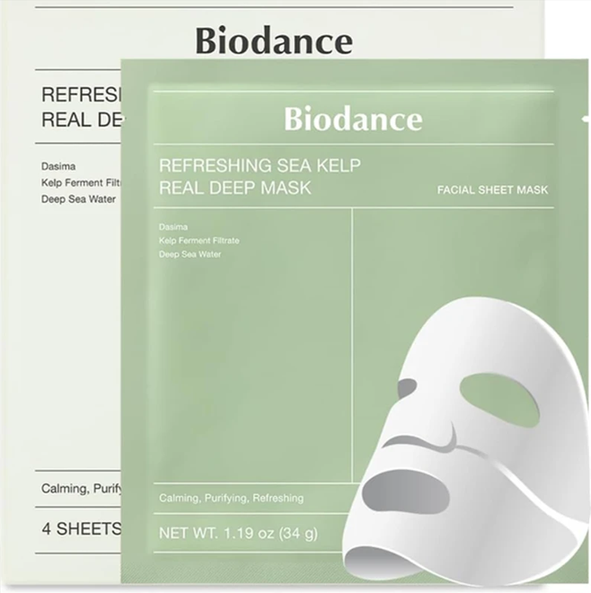 Biodance Masque Apaisant et Réconfortant aux Algues 34 g x 4 Pièces