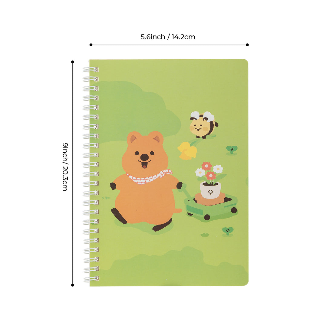M&G KiKi QUOKKA Lot de 4 carnets à spirale A5, 60 feuilles / 120 pages, papier ligné