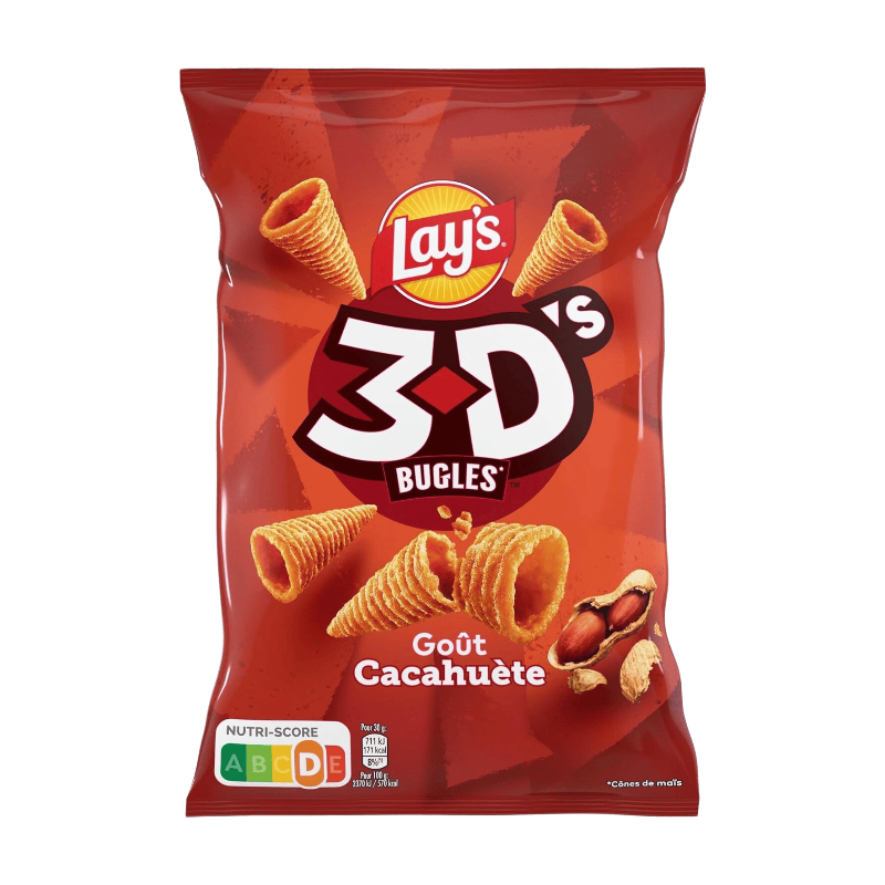 Lay's 3D's Bugles Snack au Maïs Saveur Cacahuète, 85 g