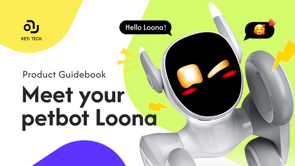 Compagnon robotique familial haut de gamme Loona KEYI, équipé de l'IA ChatGPT-4, commande vocale et gestuelle, interaction en temps réel, surveillance domestique