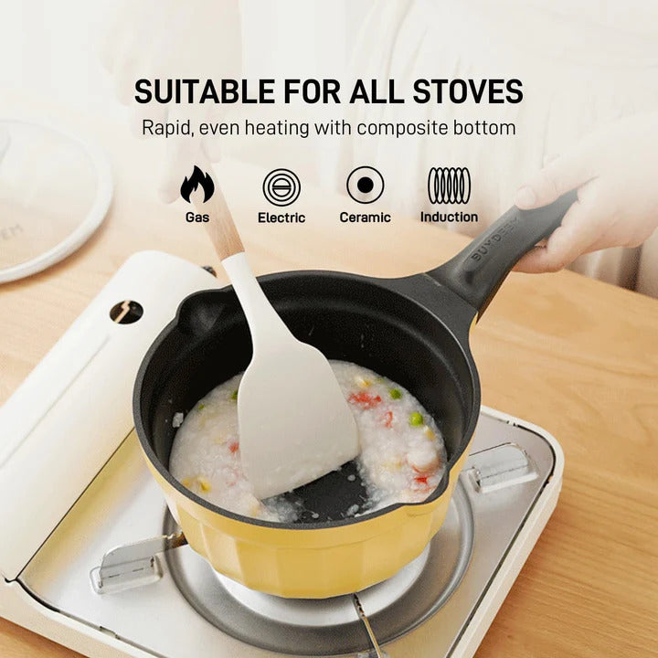BUYDEEM Casserole en fonte d'aluminium antiadhésive, 1,9 QT