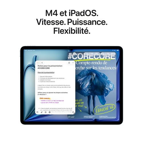 Apple iPad Air 11" puce M4, Wi-Fi, 256 Go - Gris sidéral