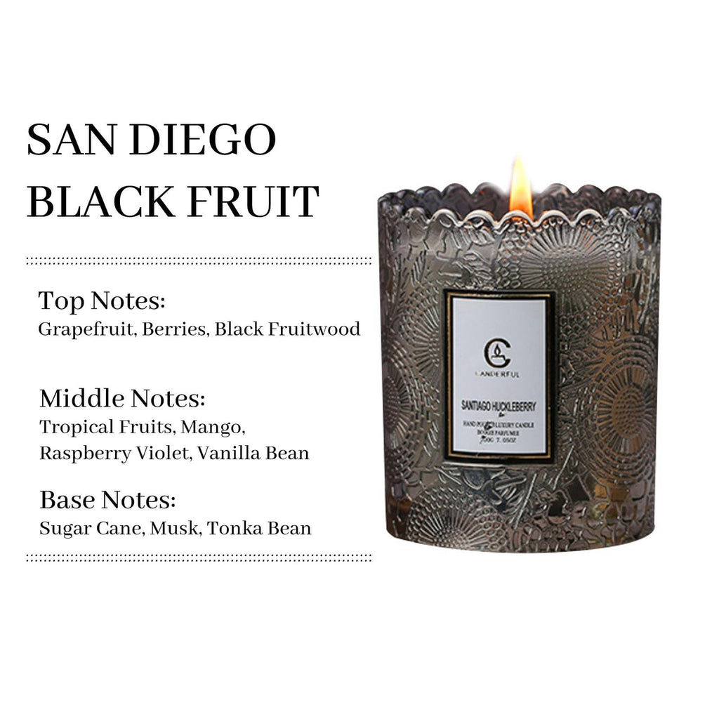 Zooly Bougie parfumée à bordure dentelée senteur San Diego Blackwood - 200 g