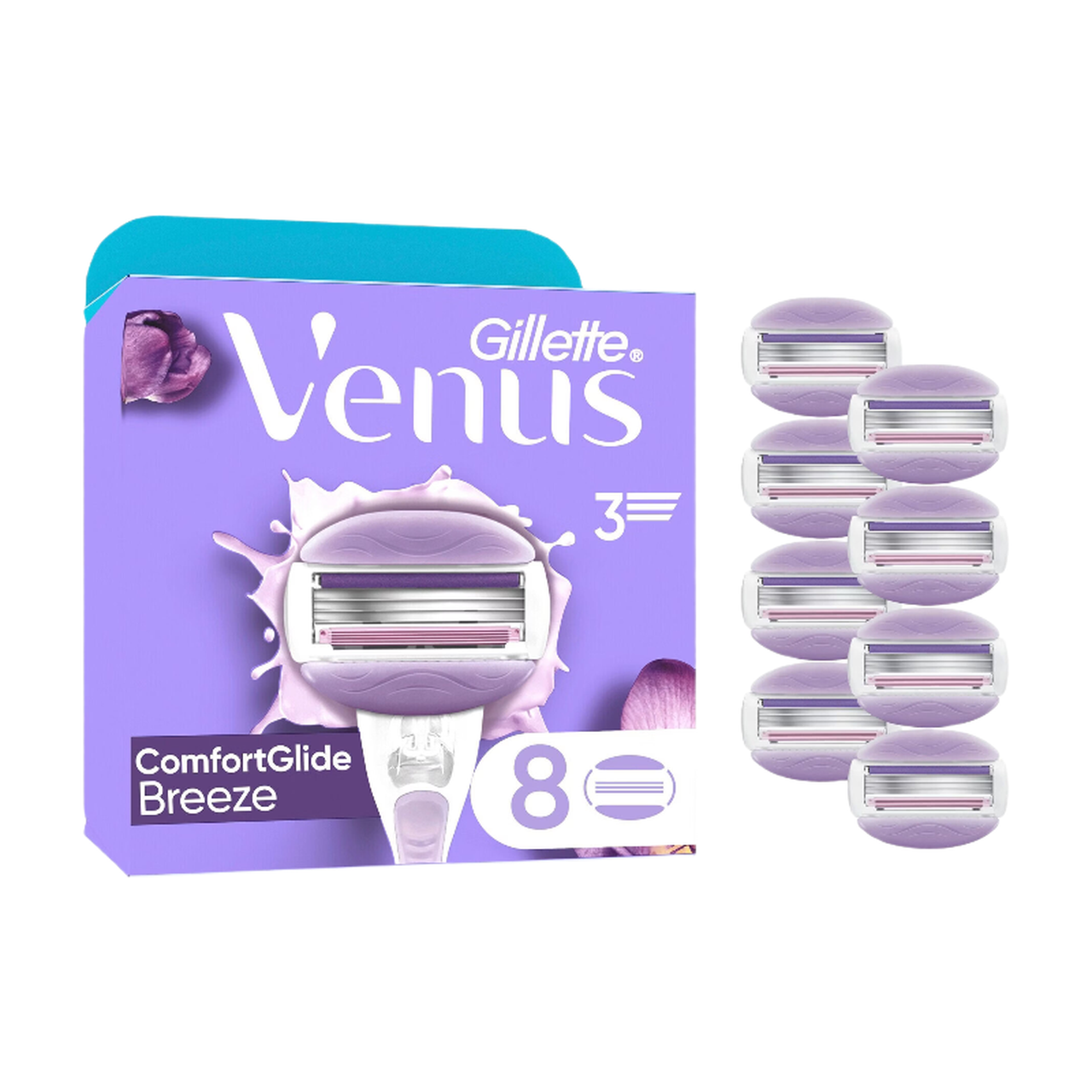 Gillette Venus ComfortGlide Breeze Recharges de Lames de Rasoir pour Femme Lot de 8