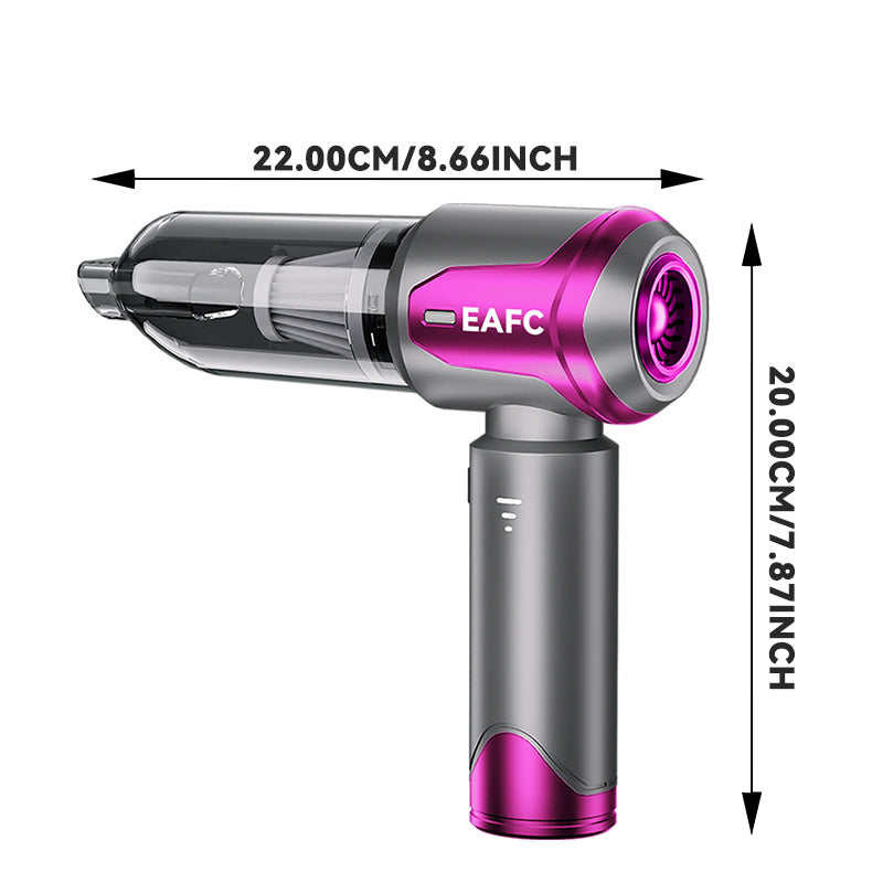 EAFC Aspirateur sans fil 16000 Pa 4-en-1 pour voiture, puissant, moteur sans balais, 3 vitesses, mini aspirateur de voiture avec plusieurs têtes de brosse
