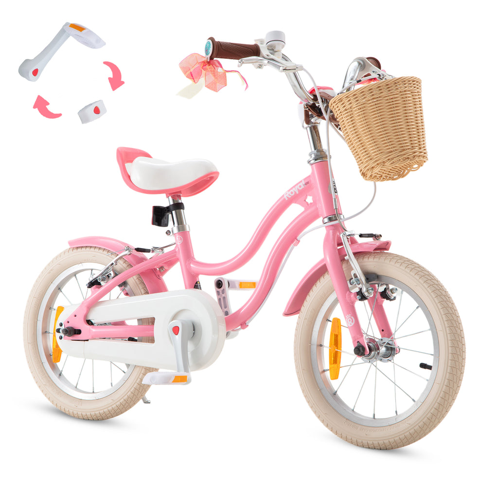 RoyalBaby+ Vélo pour enfants+ Aluminium EZ Stargirl+ Rose 14 pouces, Poids net 9,2 kg