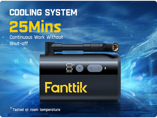 Fanttik X9 Ace Mini pompe à vélo pour gonflage rapide en 32 secondes avec manomètre, 150 psi et compatible valves Presta et Schrader
