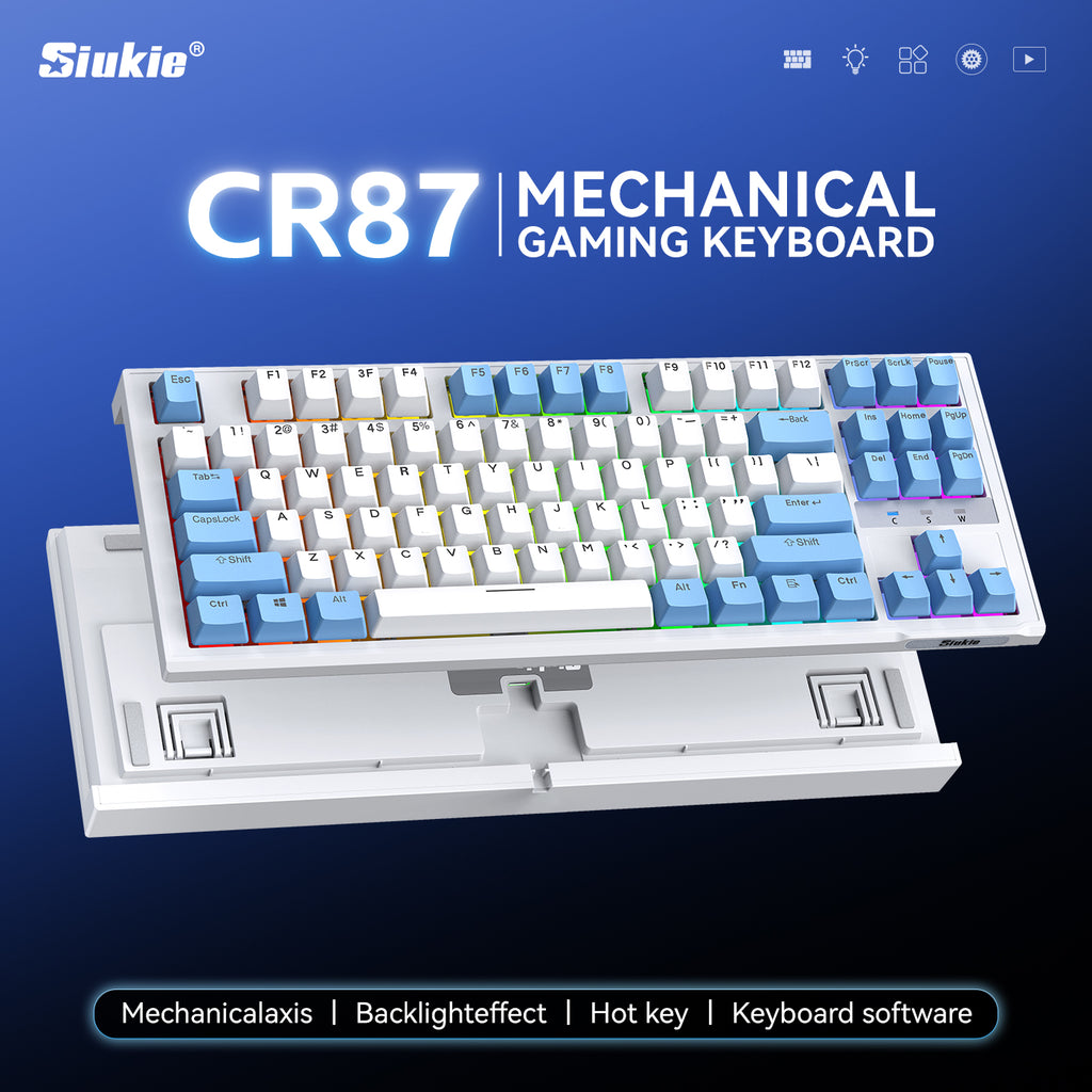 Siukie CR87 Clavier mécanique filaire à 87 touches avec interrupteurs détachables