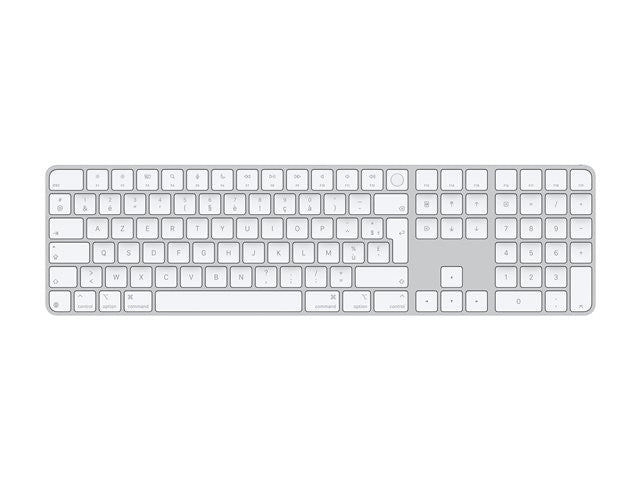 Apple Magic Keyboard avec Touch ID et pavé numérique pour Mac à puce Apple USB-C, disposition française, blanc
