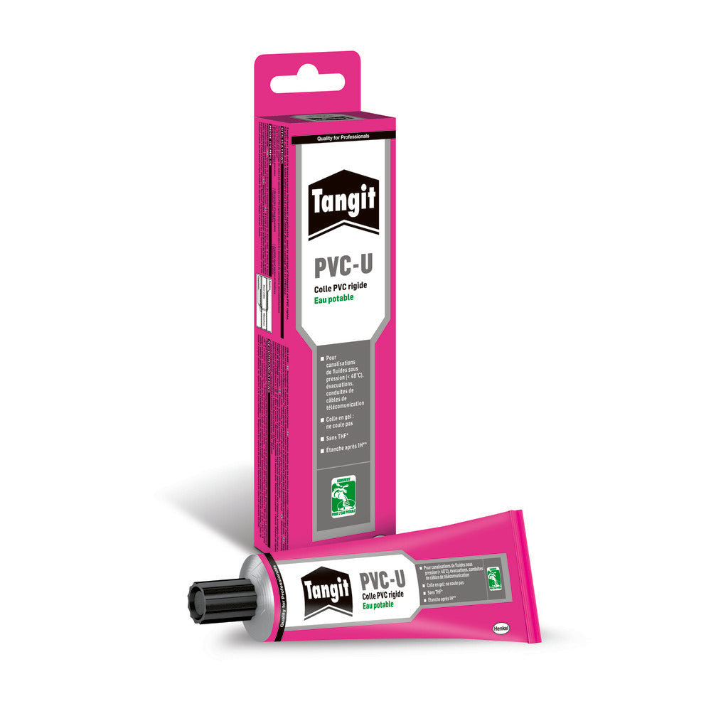 TANGIT Colle PVC U Eau Potable, (Tube 125gr) colle pour tuyaux en PVC rigide, colle pour raccord de canalisations