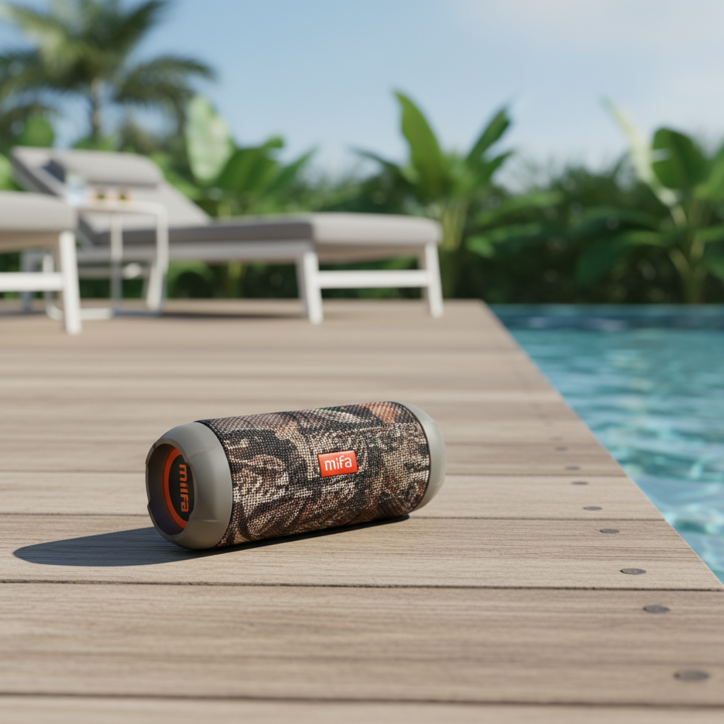 MIFA WildRod Enceinte Bluetooth portable sans fil, IP67 étanche et anti-poussière, Bluetooth 5.3 - Camouflage