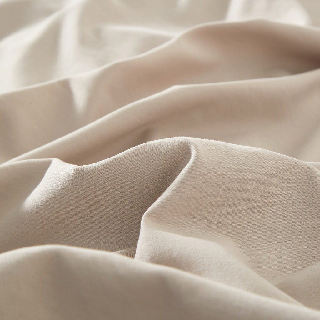MEEALLHOME Parure de lit en flanelle lavée beige - 1 housse 200 x 220 cm et 2 taies 80 x 80 cm