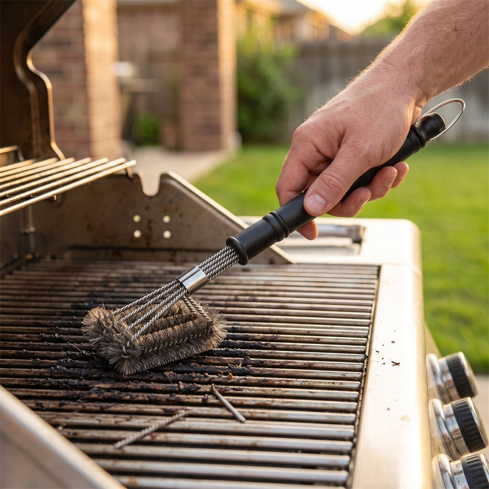 Huacan Pinceau à huile pour barbecue, brosse de nettoyage, outil de gril, support vertical