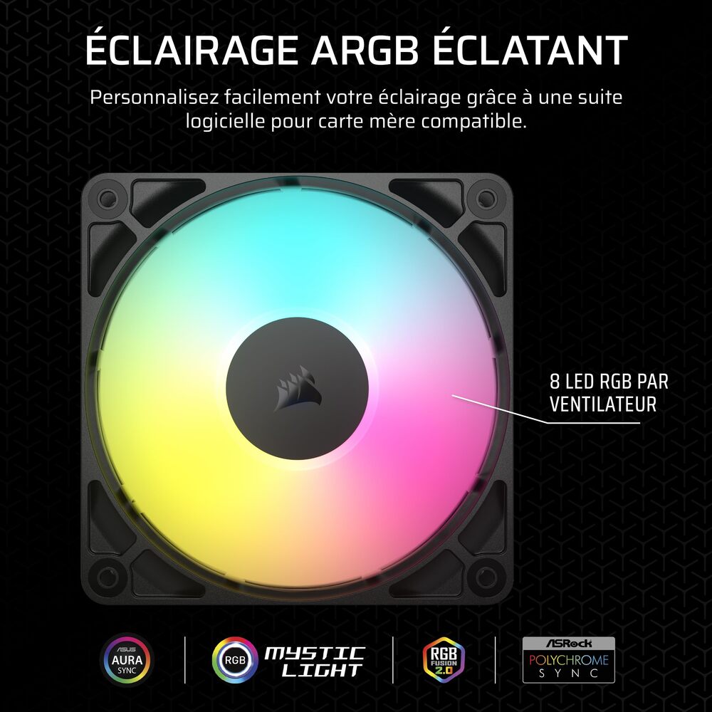 CORSAIR RS120 ARGB, 120mm ARGB Fan, Single Pack