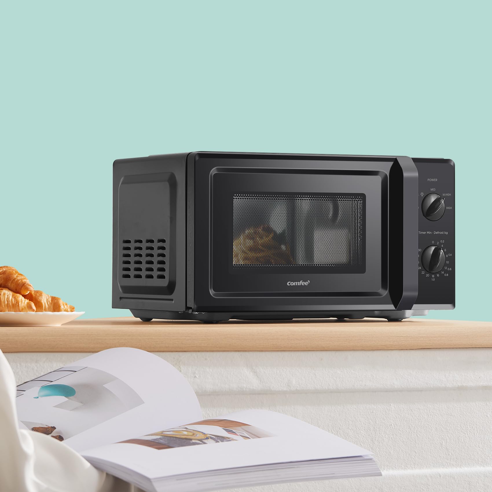 COMFEE Inverter CMO-MP012OC(BK), 700 W de puissance, 5 niveaux de puissance, fonction dégivrant, minuterie 30 min, 19 L, noir