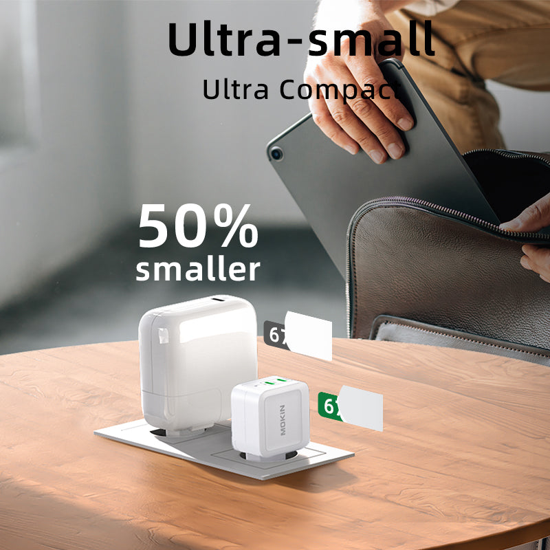 MOKiN PD67W GaN Chargeur double USB-C UE Blanc avec câble USB-C 1,2 m