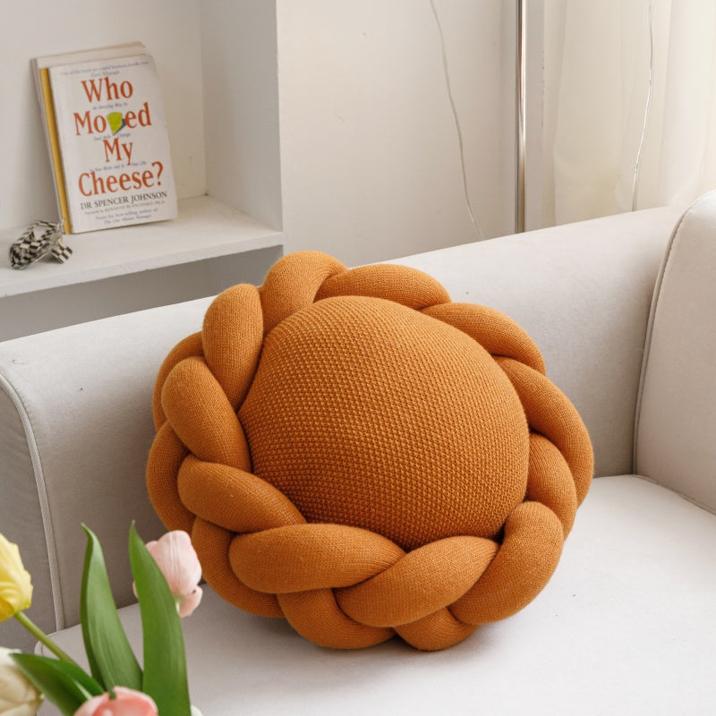 MEROPE, Coussin couronne en acrylique, 40x40 cm, orange, 1 pack