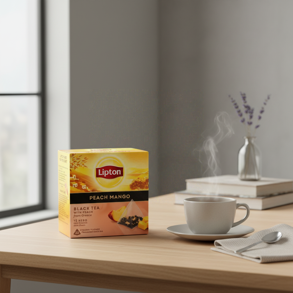 LIPTON Thé noir Pêche & mangue 20 sachets