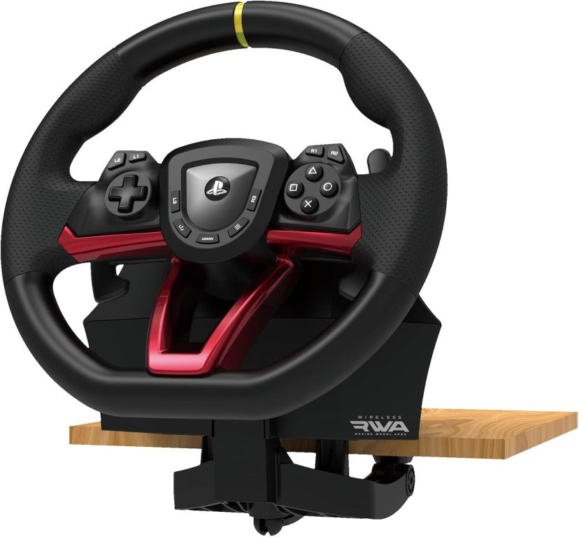 Hori Volant de course sans fil Racing Wheel Apex PC, PS4 et PS5 - Pédales incluses - Licence officielle Sony - Noir