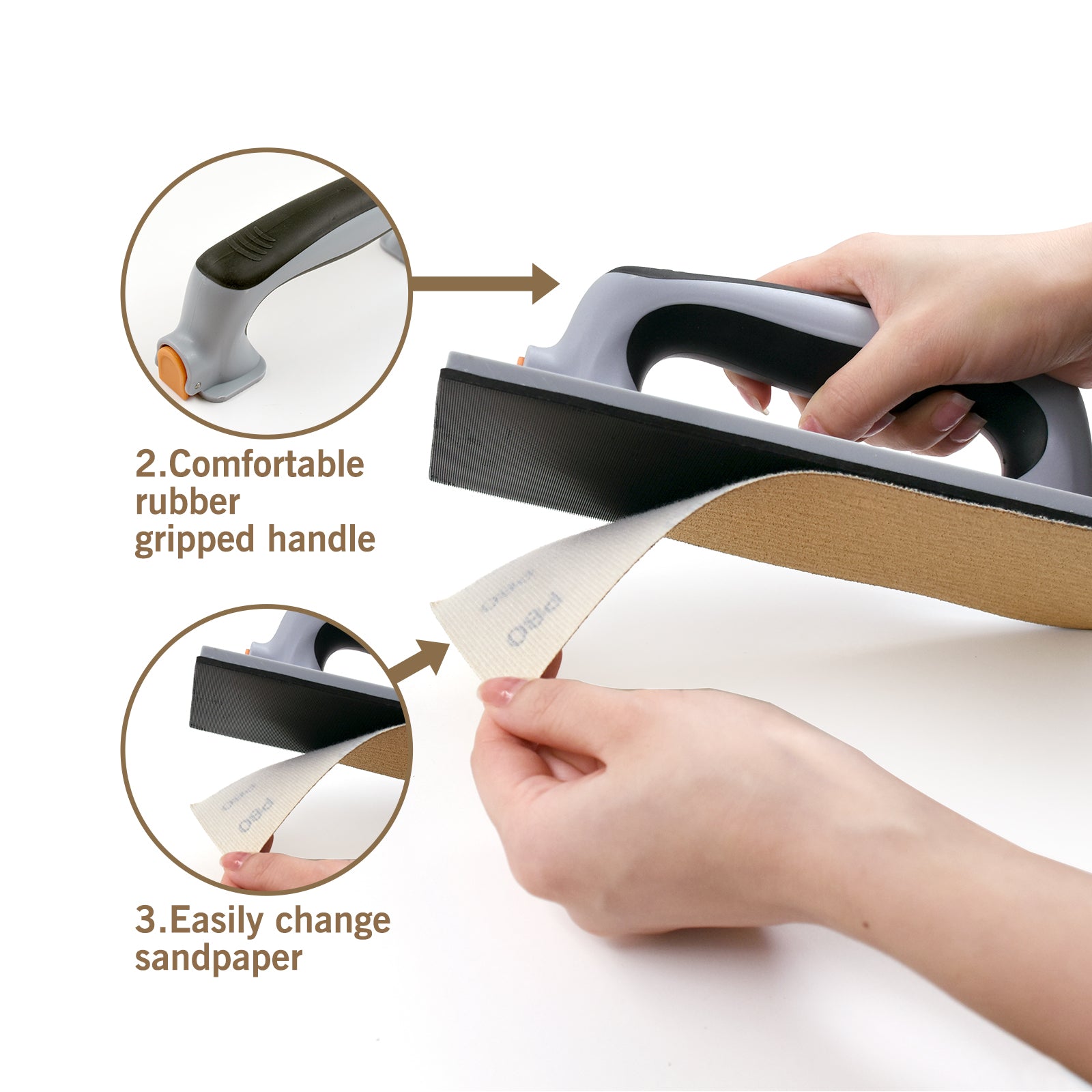 ROLLINGDOG SURFEX Kit de ponçage mural 16 pièces, kit de ponçage professionnel pour la préparation des surfaces murales, finition de plâtre, rénovation, bricolage et construction