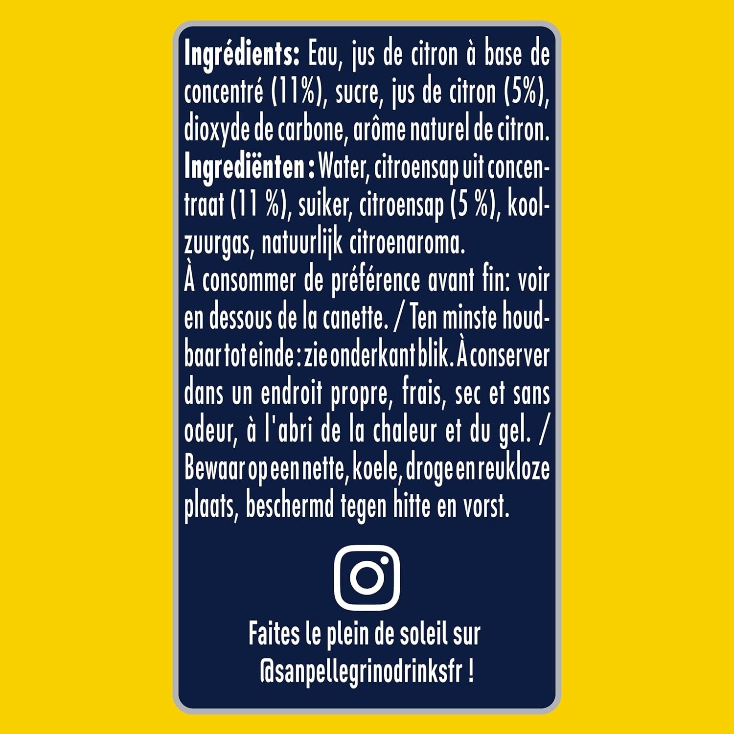 SAN PELLEGRINO Limonata - Pack de 24 canettes - 33 cl