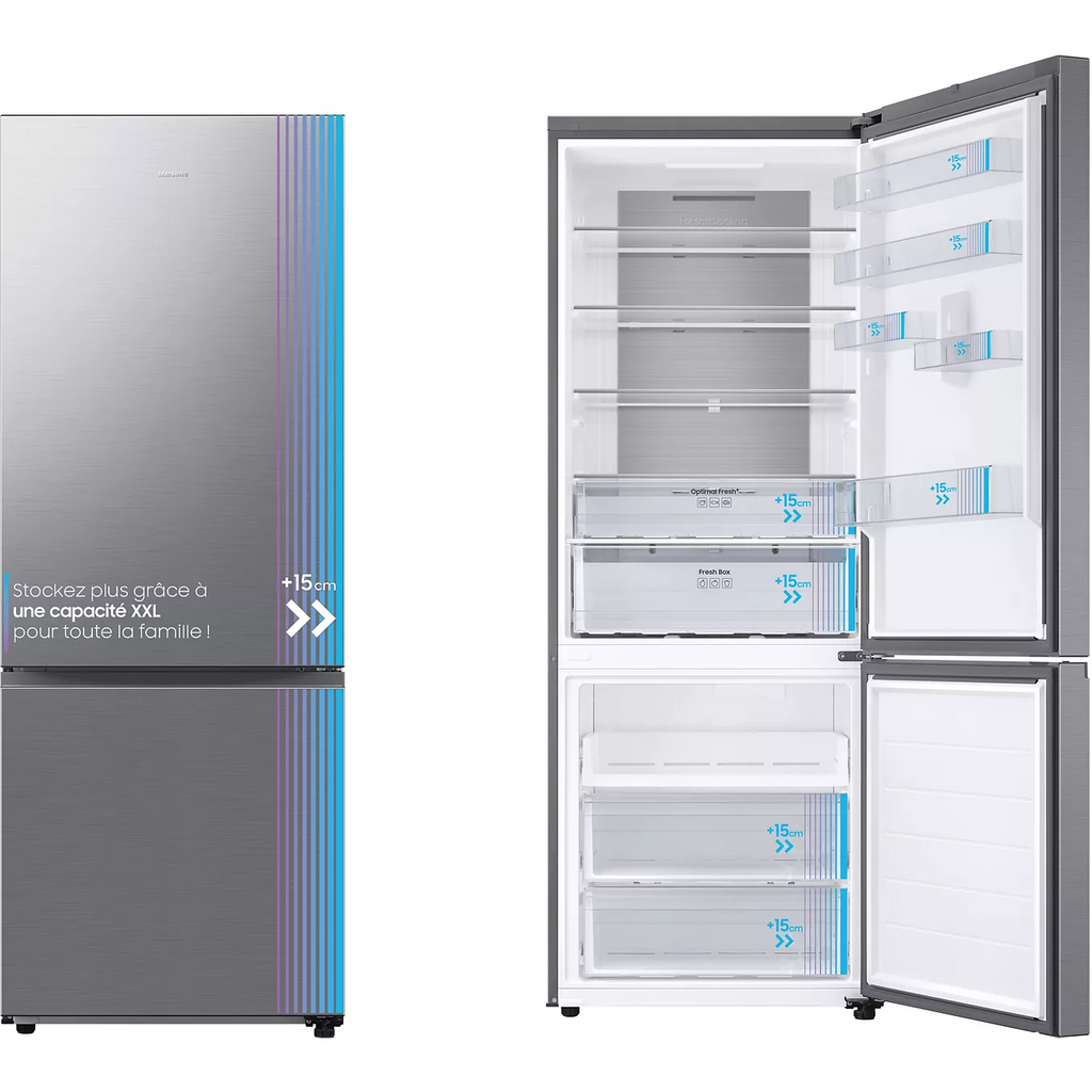 Samsung Réfrigérateur combiné RB53DG703DS9 - Gris - 538L - Classe A