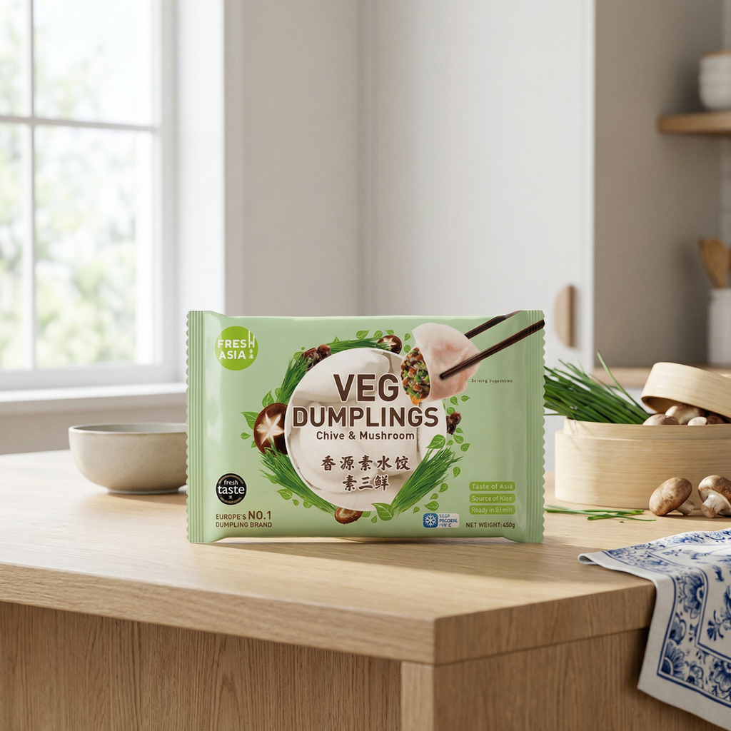 FRESHASIA Raviolis à la ciboulette et aux champignons - 450 g