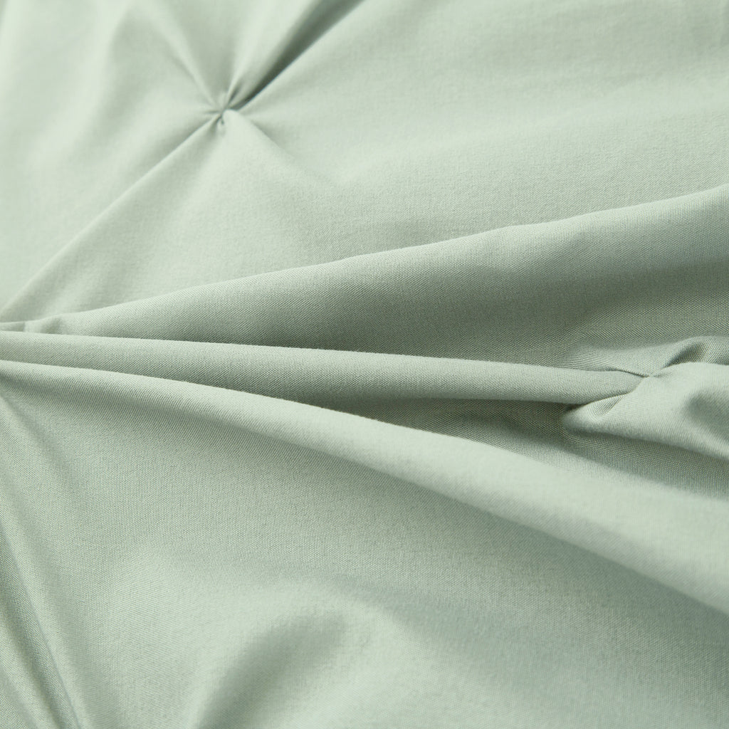 Ensemble housse de couette et taies d'oreiller, vert, effet plissé et brossé, 200 x 220 cm + 80 x 80 cm x 2