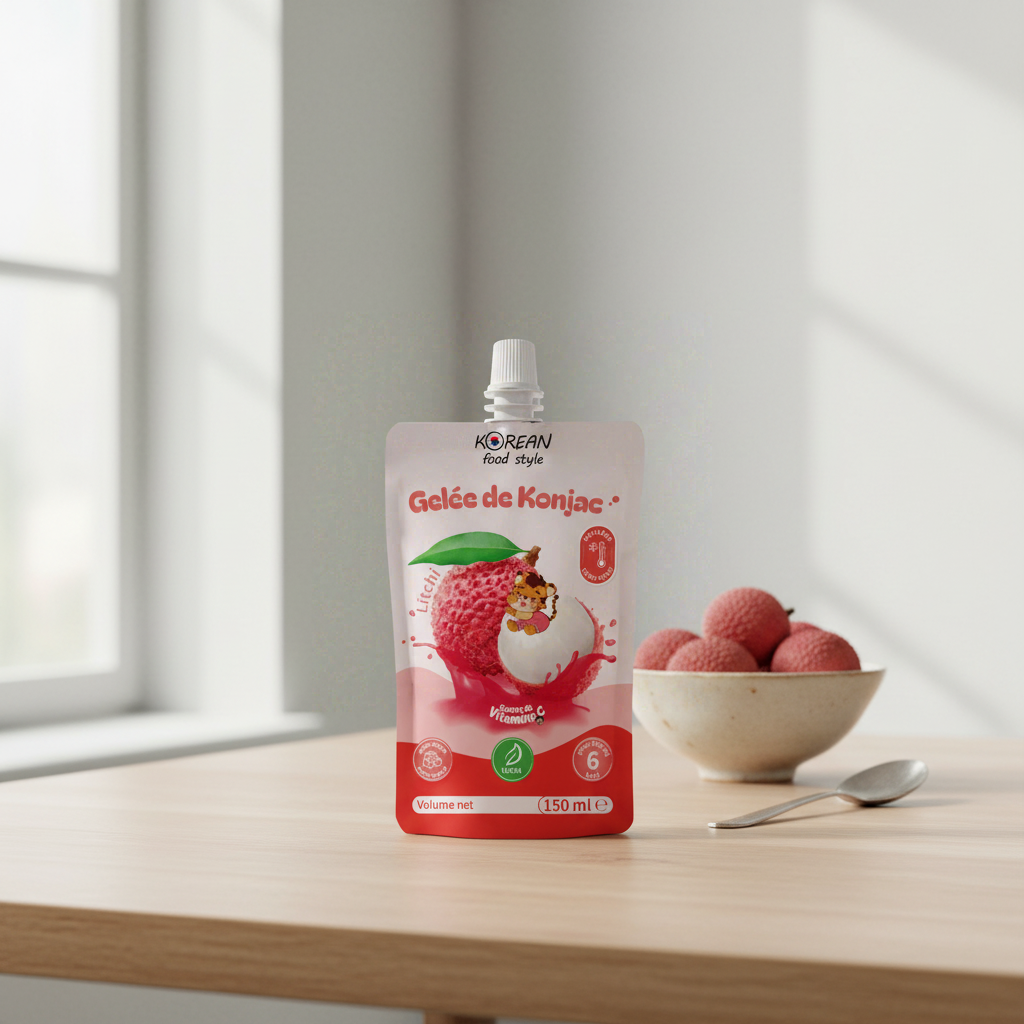 KOREAN FOOD STYLE Boisson à la gelée de konjac saveur litchi 150 ml
