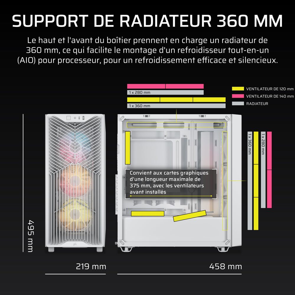 3200D RS ARGB Mid-Tower Performance Case, White