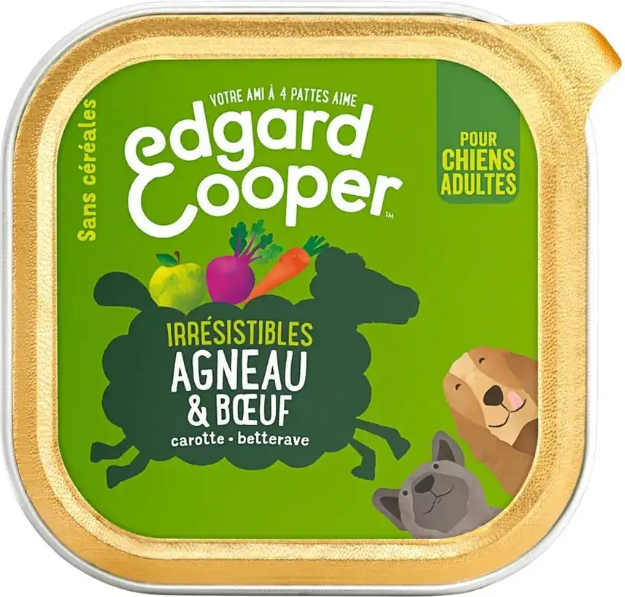 Edgard & Cooper Pâté Sans Céréales Agneau & Bœuf Pour Chiens Adultes 100 g
