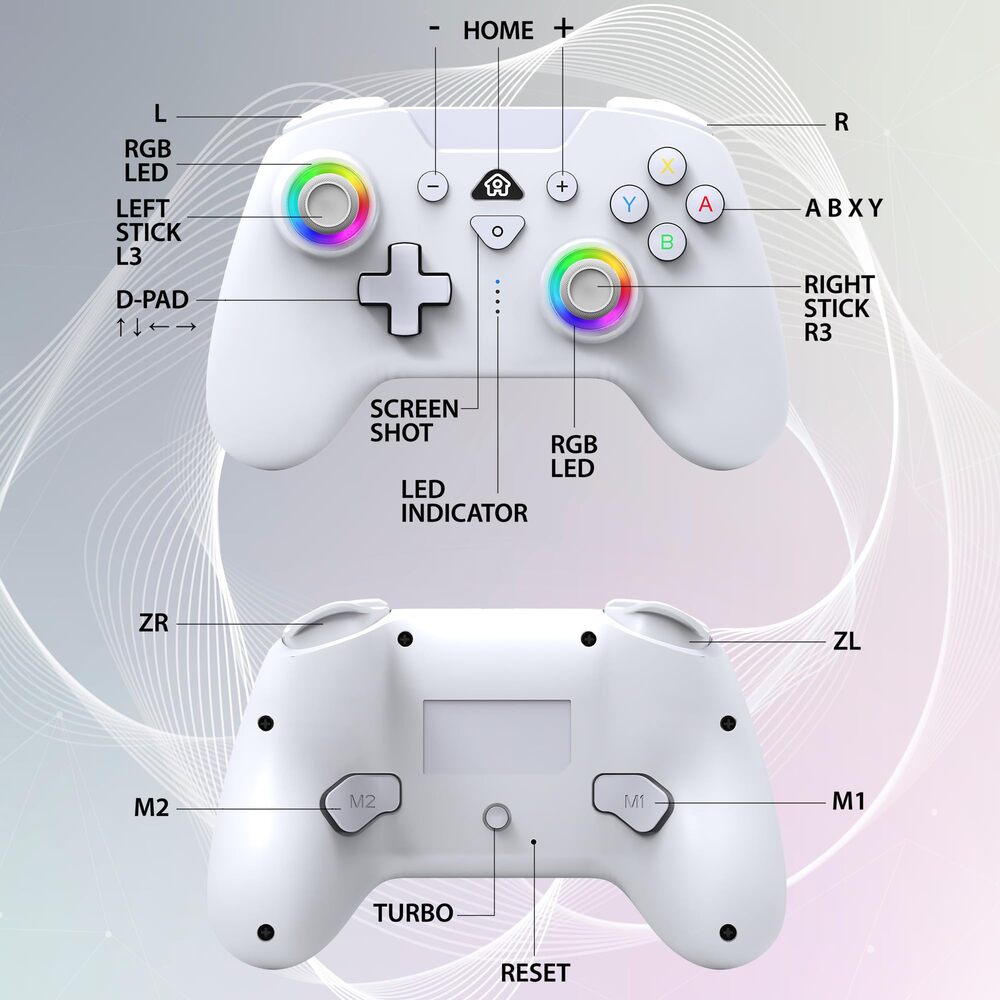 SUBSONIC Manette sans fil SW2 & SW avec LED - Blanc