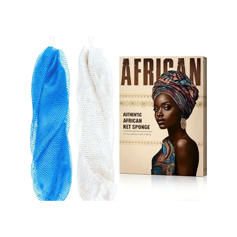 GÉNÉRIQUE - Kit d'éponge à filet africain Bleu lac avec fil - 90 g
