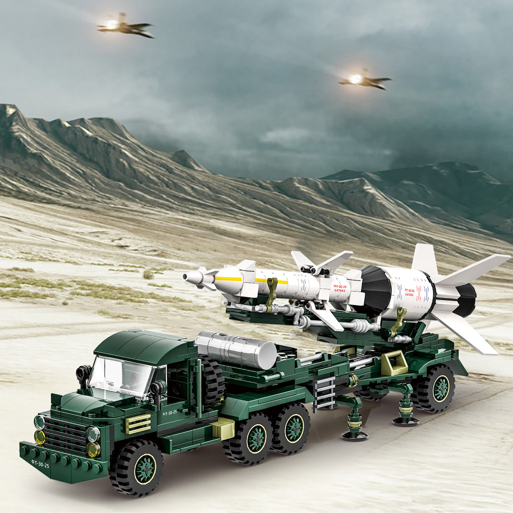 WANGE Véhicule de transport de missiles antiaériens 489 pièces ensemble de blocs de construction pour constructeurs amateurs