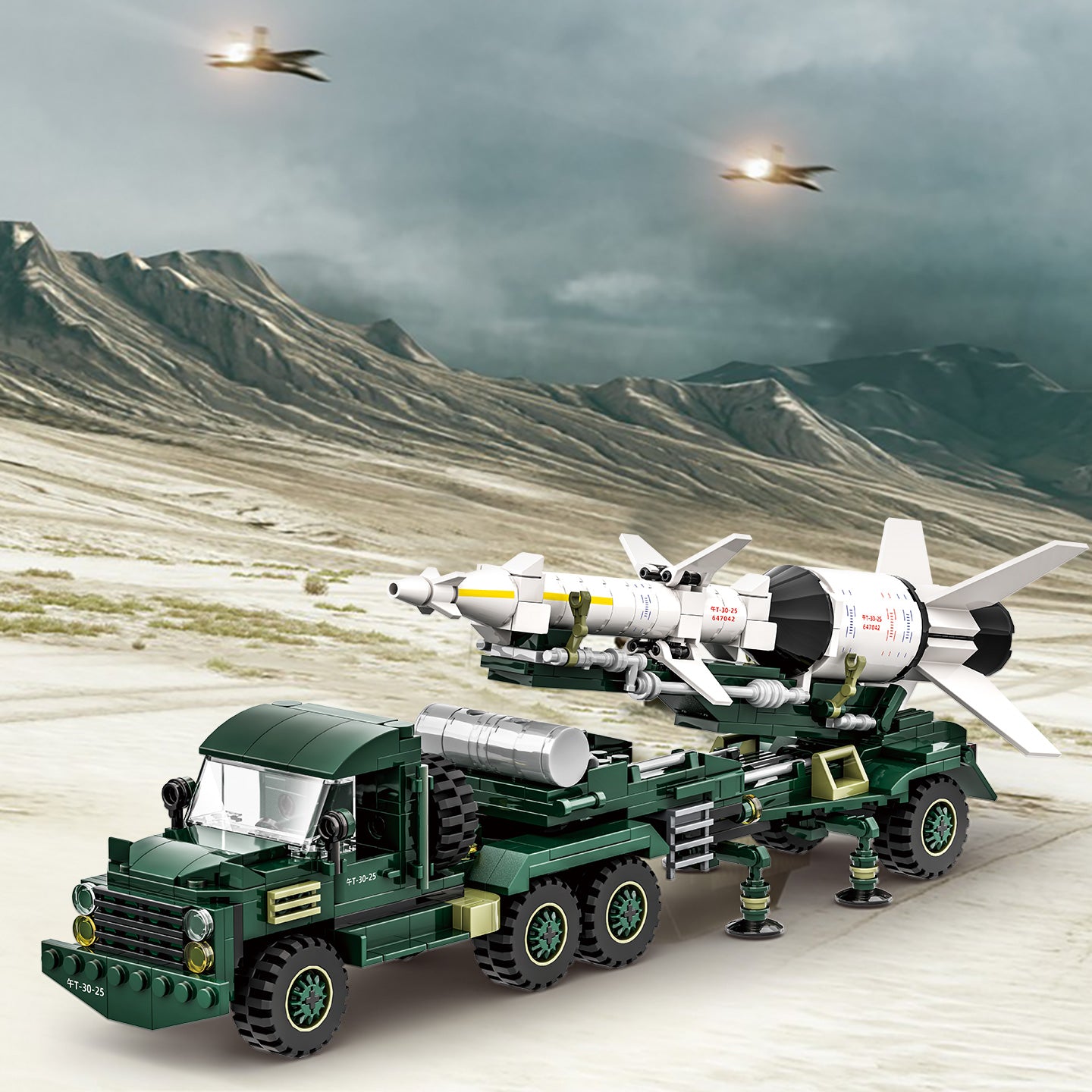 WANGE Véhicule de transport de missiles antiaériens 489 pièces ensemble de blocs de construction pour constructeurs amateurs