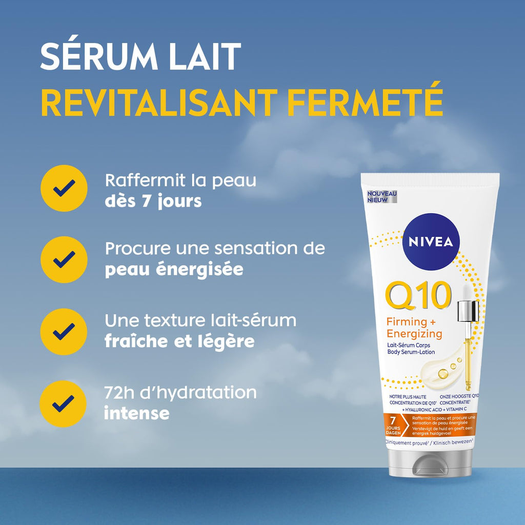 NIVEA Q10 Sérum Lait Corps Revitalisant Fermeté Q10 + Vitamine C - 200 ml