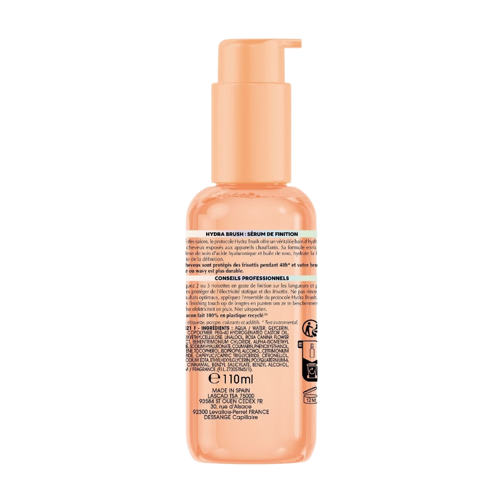 Dessange Hydra Brush Sérum Sans Rinçage Cheveux Exposés aux Appareils Chauffants 110ml