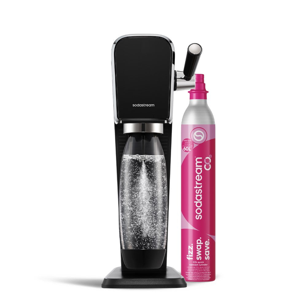 SodaStream ART Machine à eau pétillante et à sodas - 1 Bouteille 1 L - 1 Recharge Gaz 60 L - Noir
